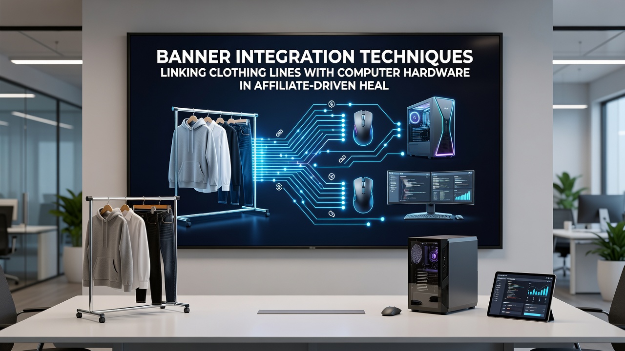 Mid-article view of integrated banner linking apparel and tech hardware within an affiliate health directory