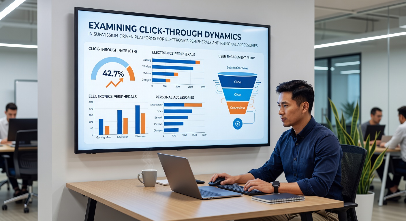 Detailed analytics dashboard displaying click-through heatmaps for grooming product submissions and electronics peripheral lists