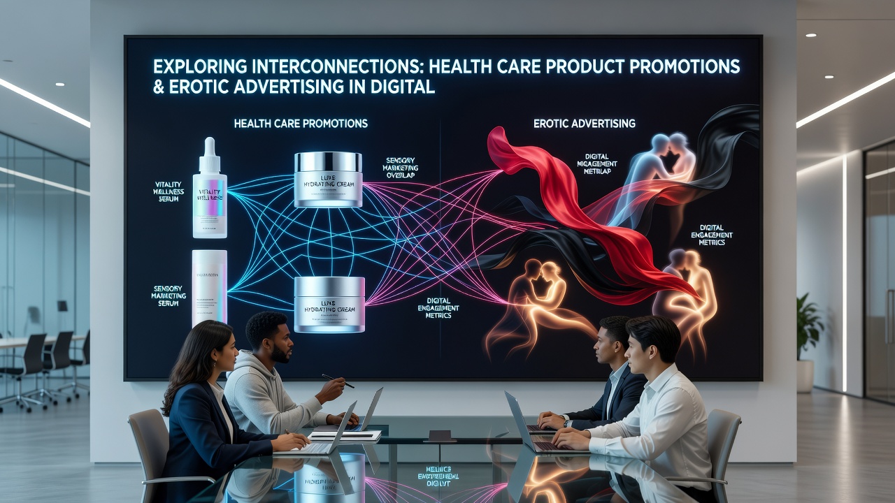 Analytics dashboard displaying ad performance metrics for health and erotic product categories