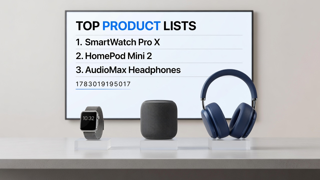 Detailed view of a product ranking interface showing category filters and affiliate tracking elements