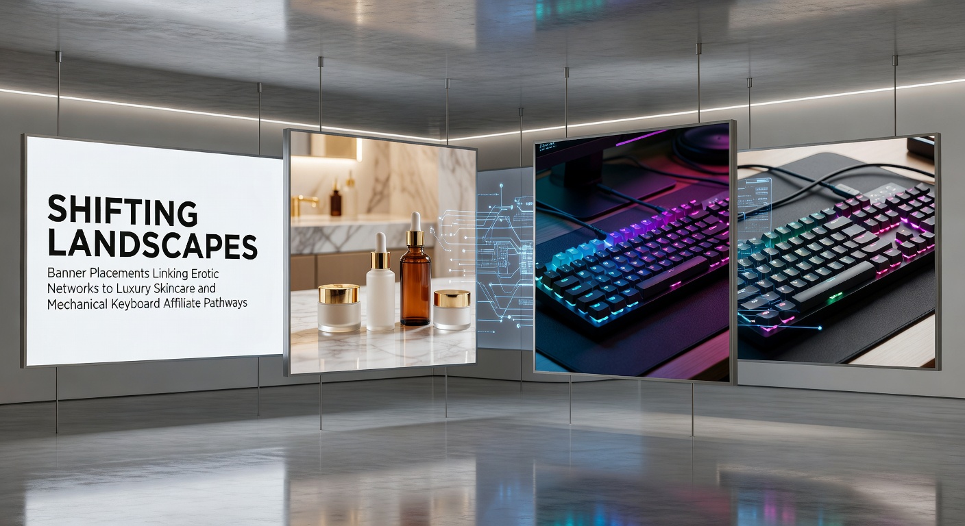 Banner placement networks showing connections between diverse product categories including skincare and peripherals